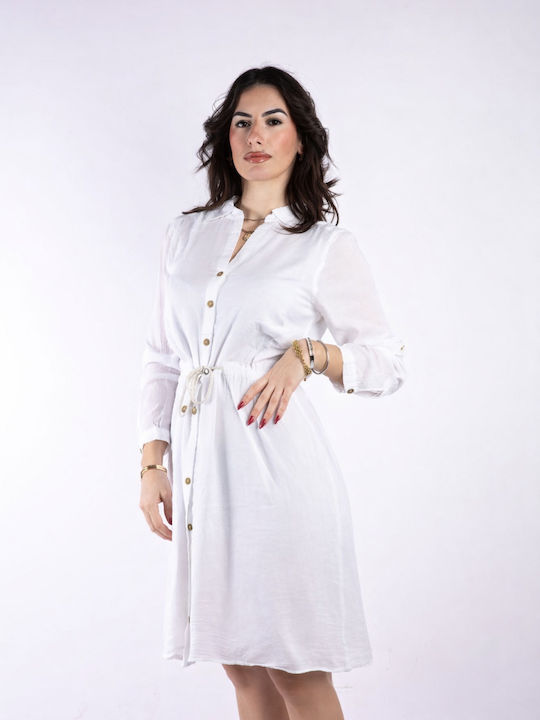Summer Midi Shirt Dress White 18600Kwhite
