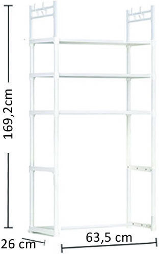 AGC Floor Bathroom Shelf Metallic 63.5x26x72cm