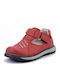 Kids Leather Ballerinas with Hoop & Loop Closure Red