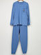 Lovelx Homewear Winter Men's Cotton Pajama Light Blue