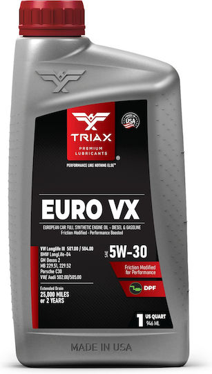 Triax Euro VX Synthetic Car Oil 5W-30 0.946lt TRX6252