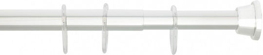 Grekon Νο1210 Telescopic Straight Shower Curtain Rod Wall Mounted Aluminium Silver Ø25mm 160cm