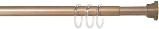 Grekon Νο1211 Telescopic Straight Shower Curtain Rod Wall Mounted Aluminium Gold Ø25mm 75cm