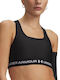 Women's Athletic Sports Bra Black White with Lining and Light Padding
