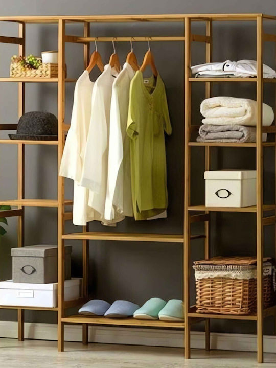 SteweHome Holzkleiderständer Offene Garderobe Regale Raum Kleiderständer 140x25cm