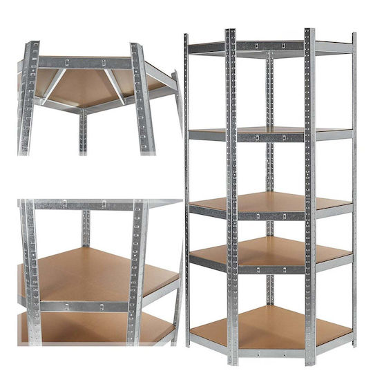 Geko Corner Shelf Dexion Galvanized 70x40x180cm G10875A