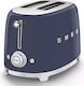 Smeg Φρυγανιέρα 2 Θέσεων 950W Μπλε