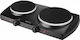 ECG Countertop Burner Emaille Double Schwarz