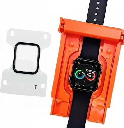 Προστατευτικό Οθόνης Σκληρυμένο Γυαλί 44mm Apple Watch Series 6 5 4 Se Αναβαθμισμένο Κιτ Εγκατάστασης Αυτόματης Ευθυγράμμισης Πορτοκαλί
