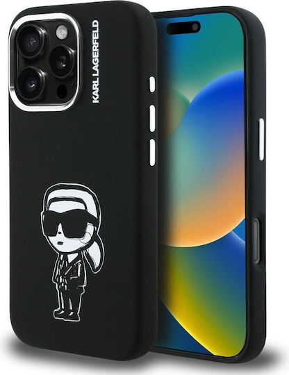 Karl Lagerfeld Sketch Umschlag Rückseite Silikon / Kunststoff Schwarz (iPhone 17 Pro Max / iPhone 17 Pro / iPhone 16 Pro Max)