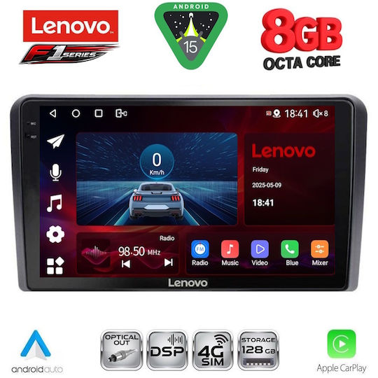 Lenovo Car Audio System for Audi A3 2003-2012 (Bluetooth/USB/WiFi/GPS/Apple-Carplay/Android-Auto) with Touch Screen 9"