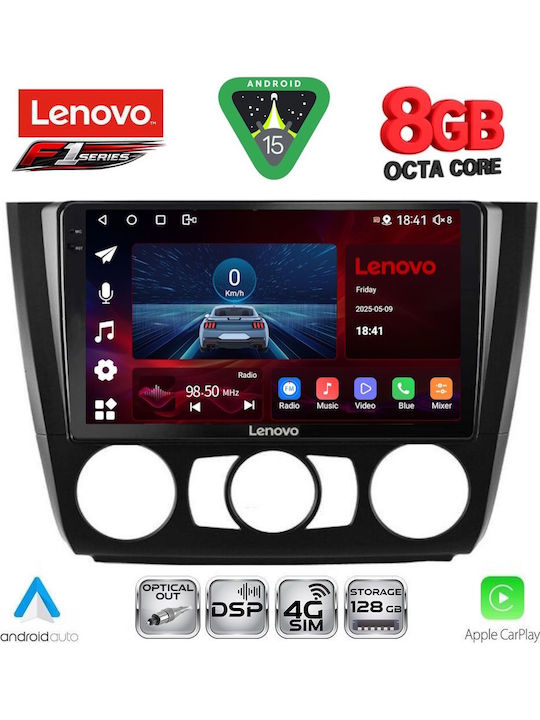 Lenovo Car Audio System for BMW Series 1 2004-2013 with A/C (Bluetooth/USB/WiFi/GPS/Apple-Carplay/Android-Auto) with Touch Screen 9"