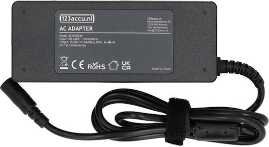 WS Xtreme Power Universal Φορτιστής Laptop 90W 6A χωρίς Καλώδιο Τροφοδοσίας και με σετ βυσμάτων