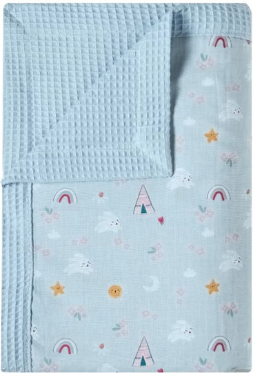Kentia Blanket Nursery Swaddling Blankets Kounelito Light Blue 65x100cm