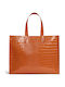 Extra Large Women's Shopper Bag Croco Brown