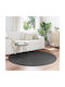 vidaXL Teppich Rund Synthetisch,Polyester/Cotton/Leather Charcoal