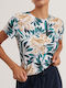 Women's T-shirt Floral Cream