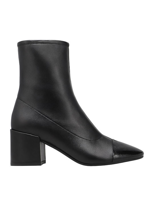 Leder Stiefeletten Damen Schwarz