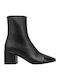 Leder Stiefeletten Damen Schwarz