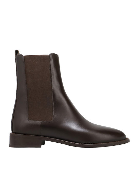 Kalogirou Leather Women's Ankle Boots Brown