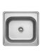 Finetto Drop-In Kitchen Sink Inox Satin M48xW48cm Silver