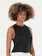 Γυναικείο Αθλητικό Crop Top Αμάνικο Black