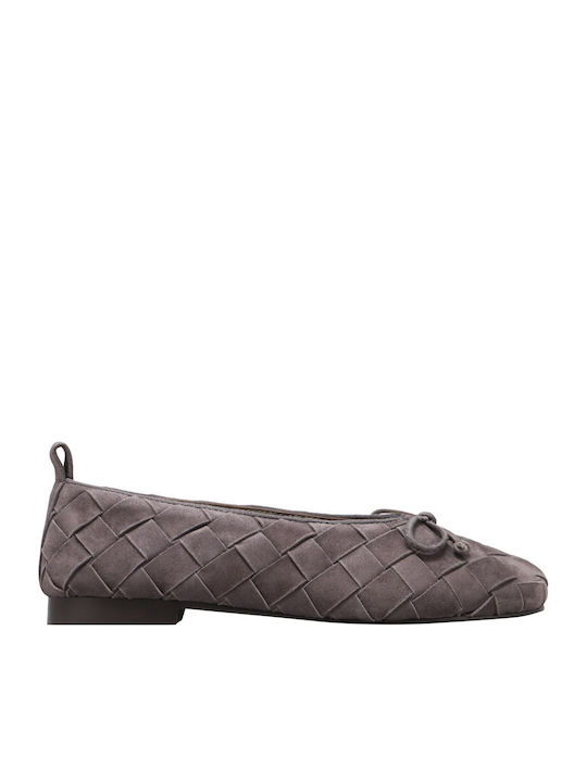Kalogirou Suede Ballerinas Gray