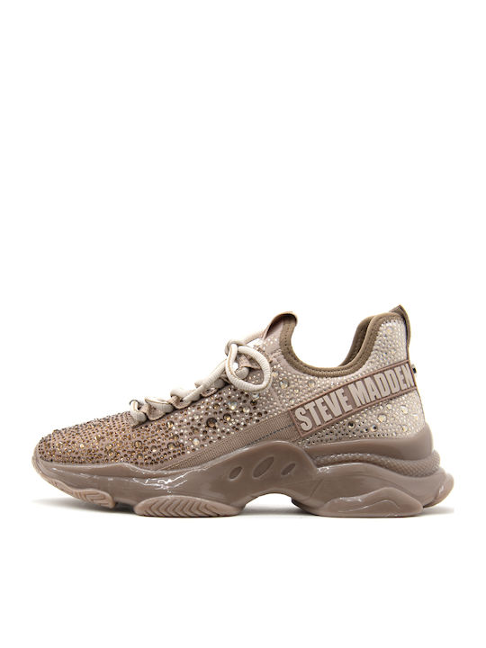 Mistica Rhinestones Chunky Sneakers Beige-gold