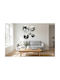 Tablouri Decorative Negru Alb Pădure Lupi Rotund Dormitor Living