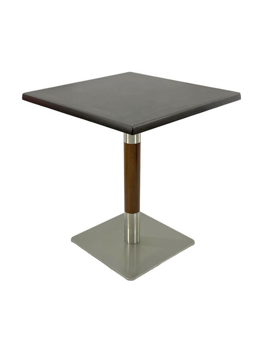 Masa Pătrată Bar Din Lemn Cu Ramă Metalică Wenge 80x80x74cm