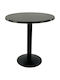 Masa Rotundă Bar Din Lemn Cu Ramă Metalică Wenge Negru 80x80x74cm