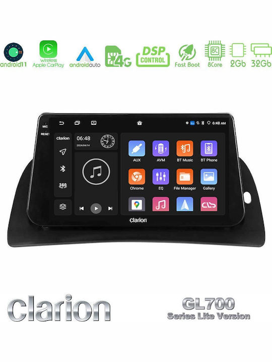Clarion Car Audio System for Renault Kangoo 2013-2018 (Bluetooth/USB/WiFi/GPS/Apple-Carplay/Android-Auto) with Touch Screen 9"