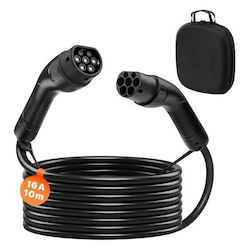 Cablu Încărcare Vehicule Electrice Ev Tip 2 Negru 16 A Lungime 10 M Max 11 Kw Ip65 Cablu Încărcare Vehicule Electrice Ev Tip 2 Negru 16 A Lungime 10 M Max 11 Kw Ip65