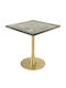 Masă Pătrată Bar Din Lemn Cu Ramă Metalică Pine, Aurie 70x70x74cm
