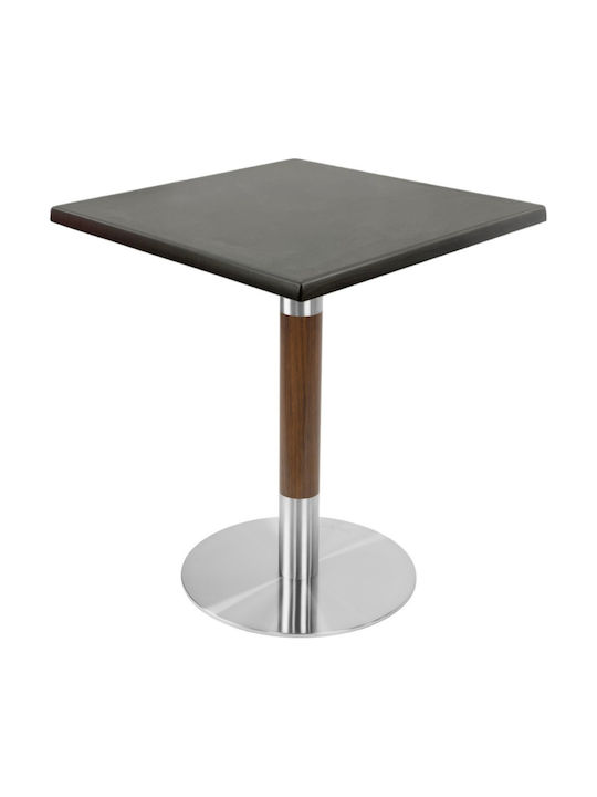 Masa Pătrată Bar Din Lemn Cu Ramă Metalică Wenge 70x70x74cm