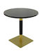 Masă Rotundă Bar Din Lemn Cu Ramă Metalică Wenge, Aurie/Neagră 70x70x74cm