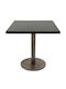 Masă Pătrată Pentru Sala De Mese Din Lemn Cu Ramă Metalică Wenge Vintage Bronz Antic 80x80x74cm