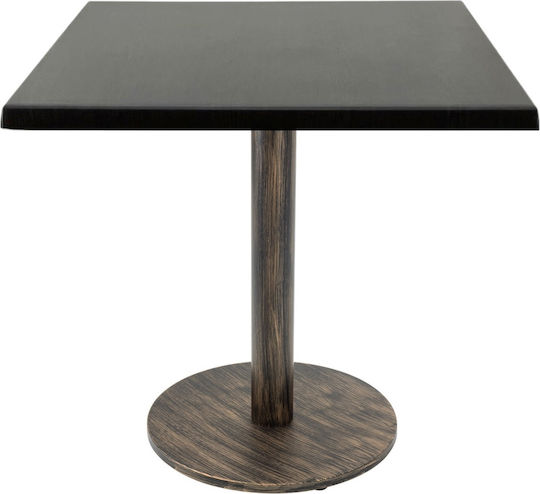 Masă Pătrată Pentru Sala De Mese Wenge Vintage Bronz Antic 80x80x74cm