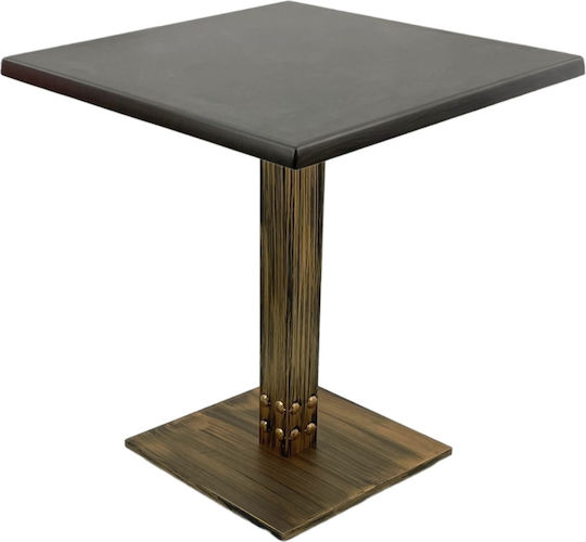 Masă Pătrată Pentru Sala De Mese Wenge Vintage Bronz 80x80x74cm