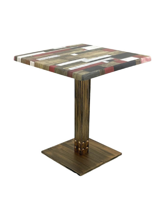 Square Bar Table Wooden Raki Redden Wood 70x70x74cm