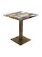 Square Bar Table Wooden Raki Redden Wood 70x70x74cm