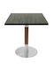 Masa Pătrată Bar Din Lemn Cu Ramă Metalică Gri Graphite 70x70x74cm