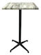 Pătrat Masă Bar White, Black 70x70x107buc