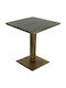 Square Bar Table Wooden with Metal Frame Graphite Night Vintage Bronze 70x70x74cm