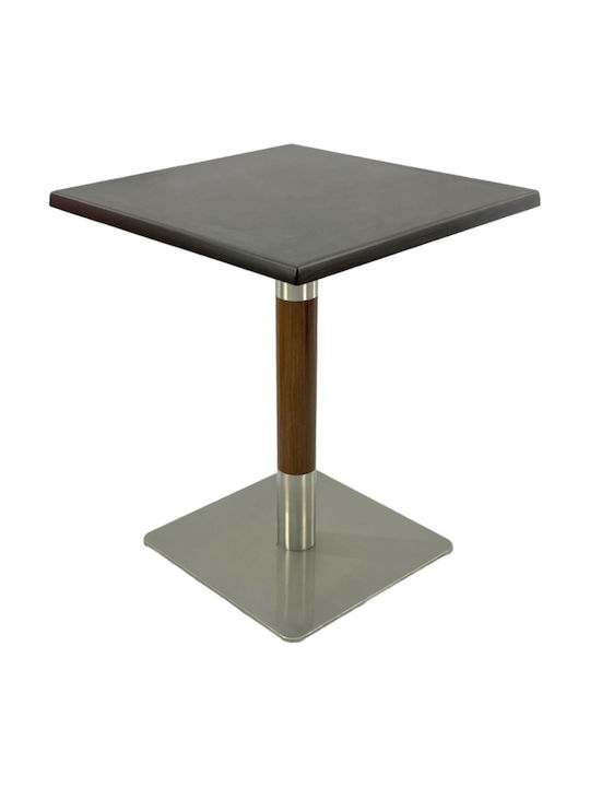 Masa Pătrată Bar Din Lemn Cu Ramă Metalică Wenge 70x70x74cm