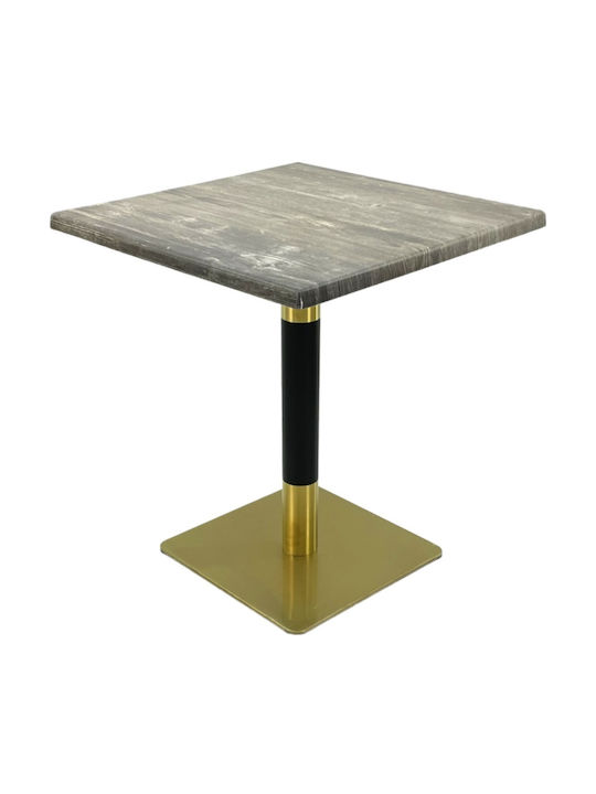 Masă Pătrată Bar Din Lemn Cu Ramă Metalică Verde 70x70x74cm
