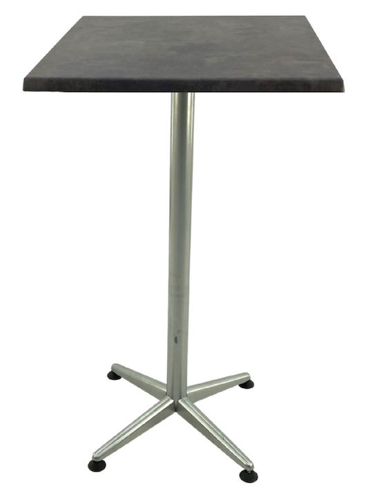Pătrat Masă Bar Metallic Oxide, Classic Grey 70x70x107buc