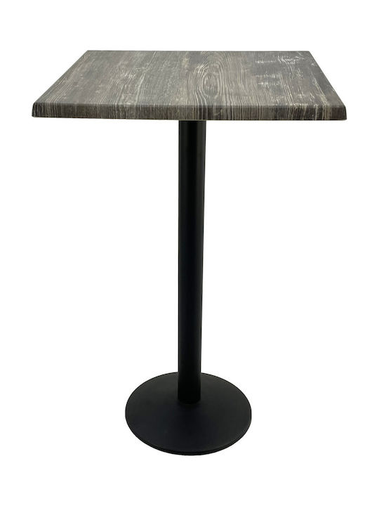 Pătrat Masă Bar Pine, Black 70x70x112buc
