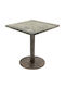 Masă Pătrată Pentru Sala De Mese Din Lemn Cu Ramă Metalică Vintage Bronz Aspect Antichizat 70x70x74cm