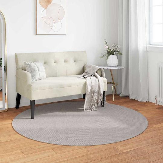 vidaXL Χαλί Στρογγυλό Κρεμ Φ120cm